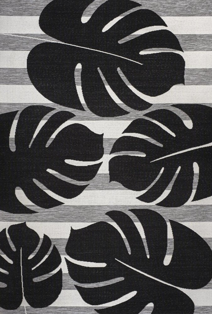 5' X 8' Black And Gray Floral Indoor Outdoor Area Rug HomeRoots