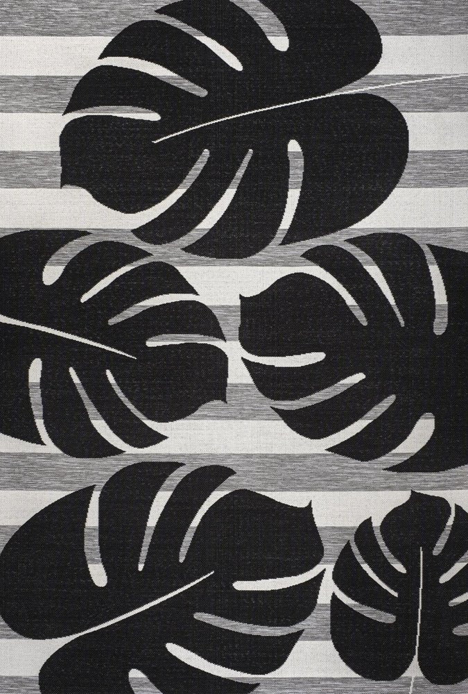 8' X 10' Black And Gray Floral Indoor Outdoor Area Rug HomeRoots