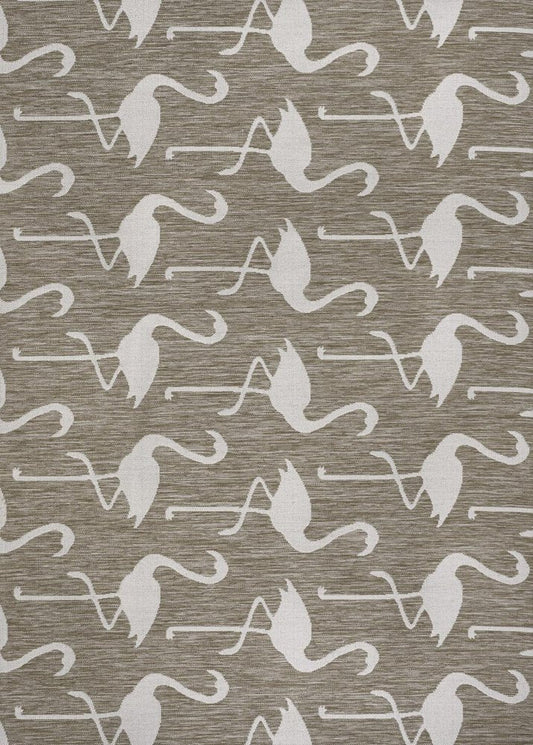 5' X 8' Beige And White Animal Print Indoor Outdoor Area Rug