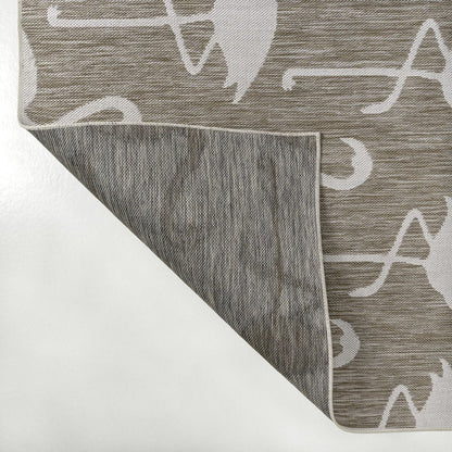 8' X 10' Beige And White Animal Print Indoor Outdoor Area Rug HomeRoots
