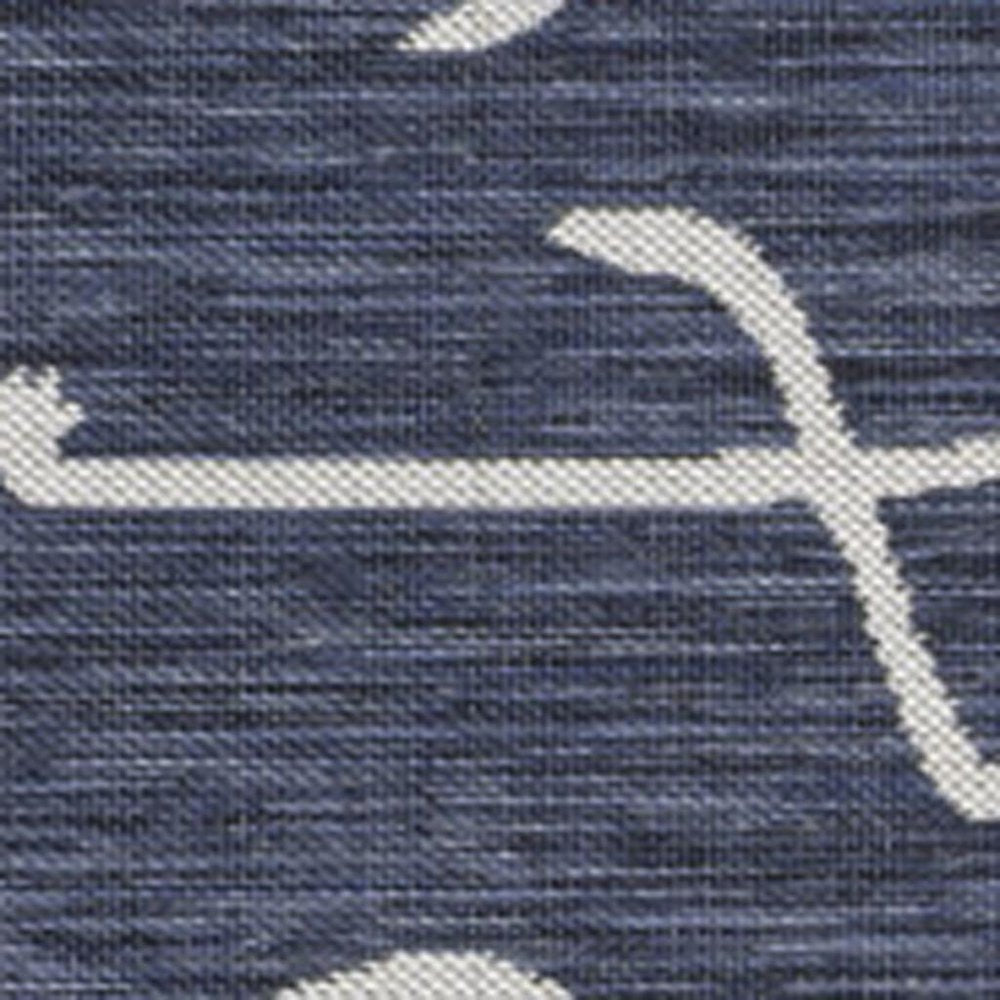 3' X 5' Navy Blue And White Animal Print Indoor Outdoor Area Rug — view 3