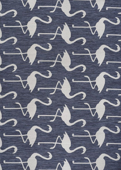 4' X 6' Navy Blue And White Animal Print Indoor Outdoor Area Rug HomeRoots