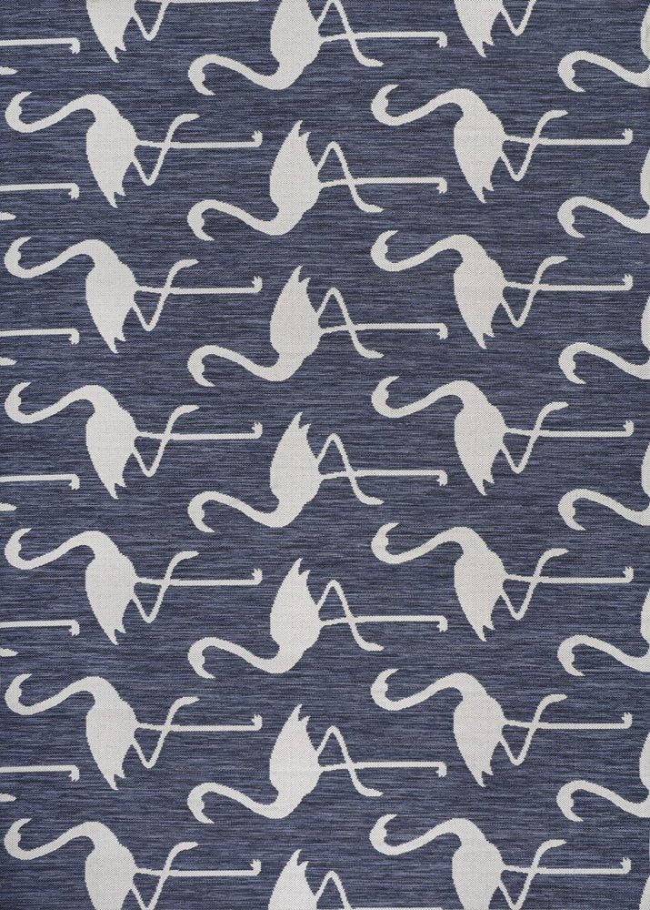 8' X 10' Navy Blue And White Animal Print Indoor Outdoor Area Rug HomeRoots