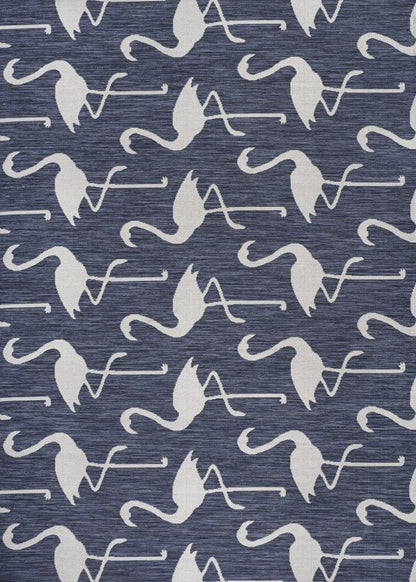 8' X 10' Navy Blue And White Animal Print Indoor Outdoor Area Rug HomeRoots