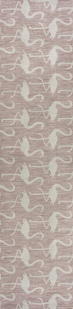 8' Pink And Cream Animal Print Indoor Outdoor Runner Rug