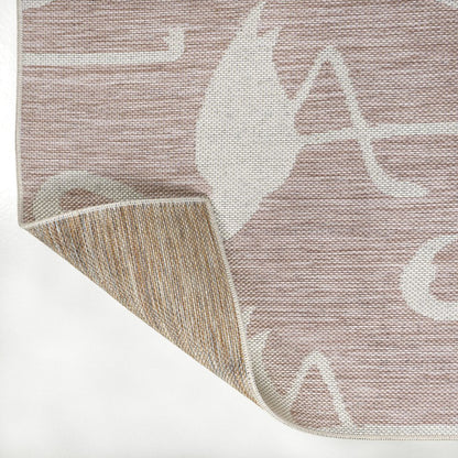 8' X 10' Pink And Cream Animal Print Indoor Outdoor Area Rug HomeRoots