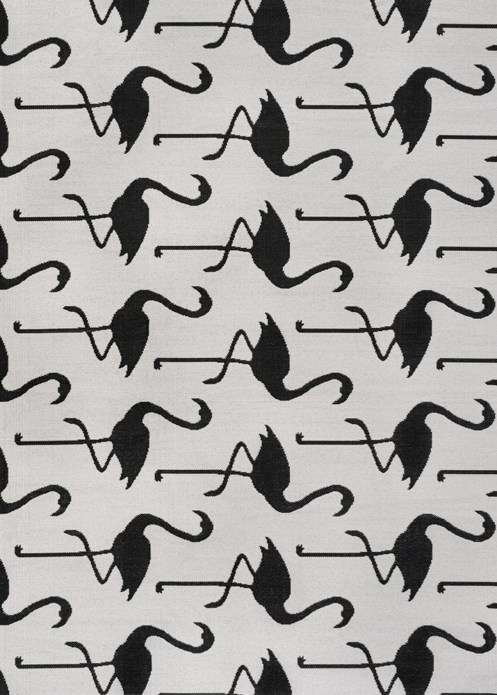 3' X 5' White And Black Animal Print Indoor Outdoor Area Rug — view 1