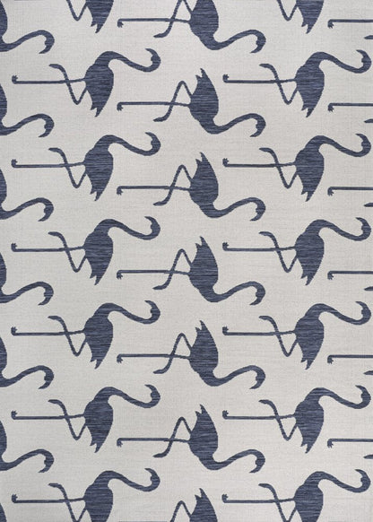 4' X 6' White And Navy Blue Animal Print Indoor Outdoor Area Rug HomeRoots