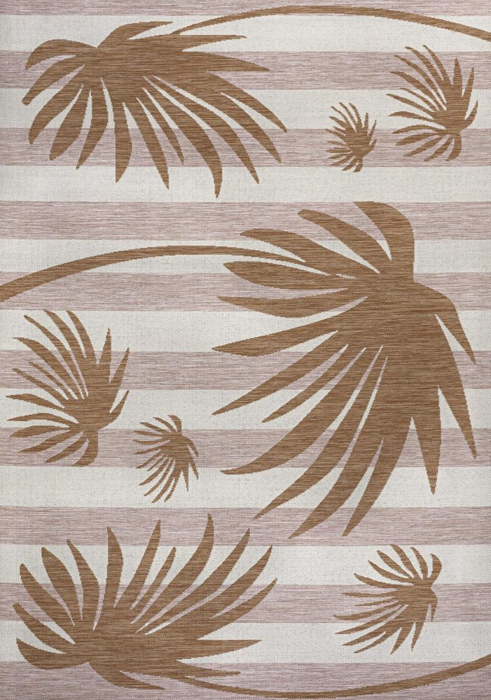 3' X 5' Pink And Cream Floral Indoor Outdoor Area Rug — view 1