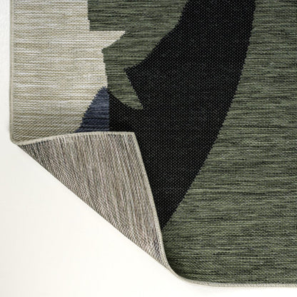 3' X 5' Navy Blue And Cream Abstract Indoor Outdoor Area Rug HomeRoots