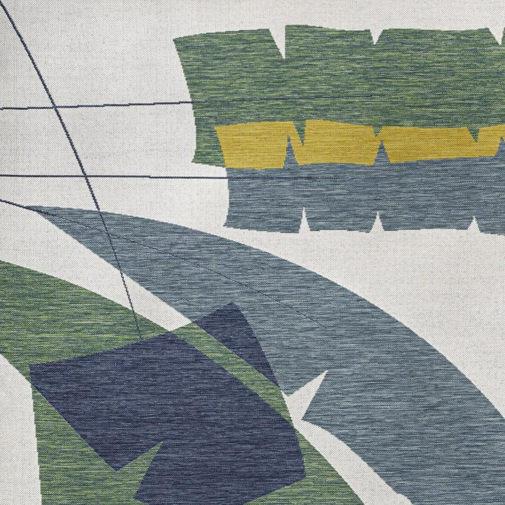 4' X 6' Green And Cream Abstract Indoor Outdoor Area Rug — view 4