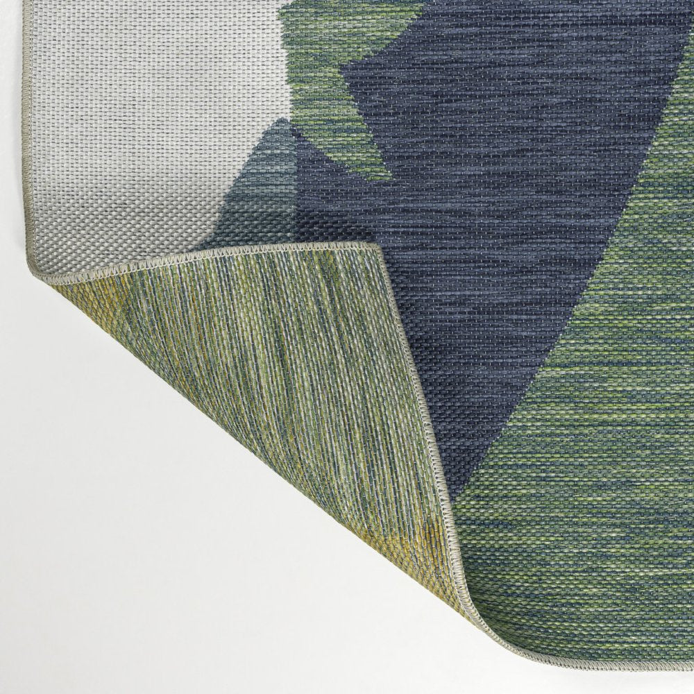 4' X 6' Green And Cream Abstract Indoor Outdoor Area Rug HomeRoots