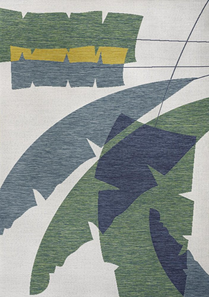 8' X 10' Green And Cream Abstract Indoor Outdoor Area Rug