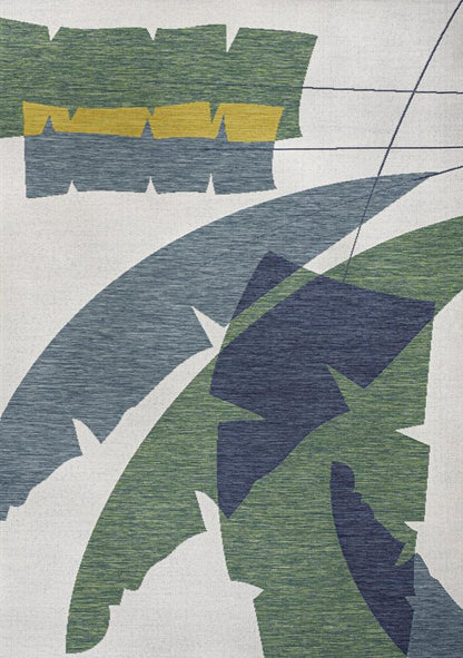 8' X 10' Green And Cream Abstract Indoor Outdoor Area Rug HomeRoots