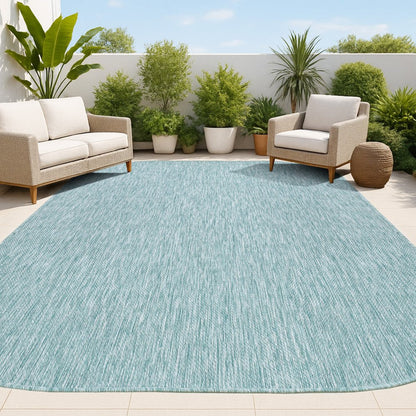 8' X 10' Turquoise Indoor Outdoor Area Rug HomeRoots