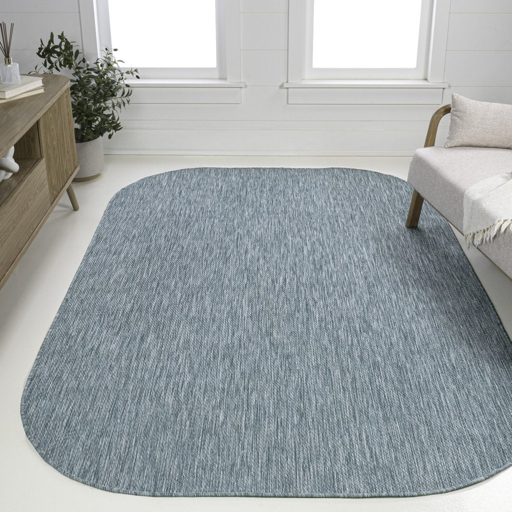 8' X 10' Turquoise Indoor Outdoor Area Rug HomeRoots