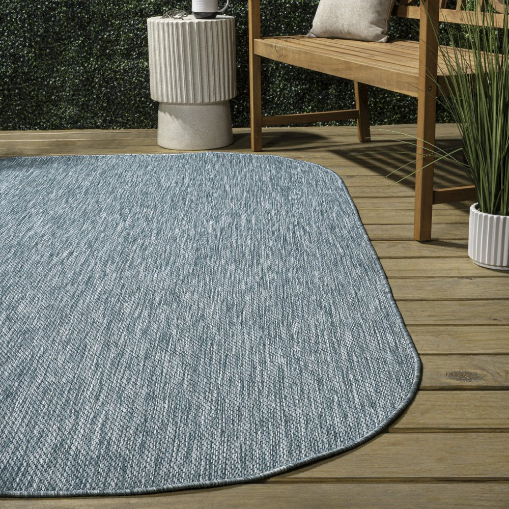 8' X 10' Turquoise Indoor Outdoor Area Rug HomeRoots