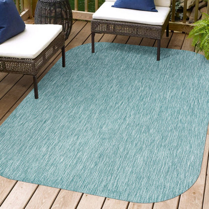 8' X 10' Turquoise Indoor Outdoor Area Rug HomeRoots