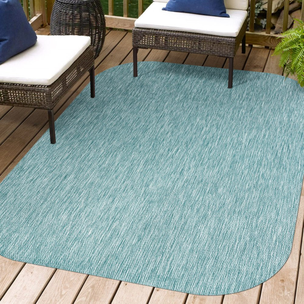 8' X 10' Turquoise Indoor Outdoor Area Rug HomeRoots
