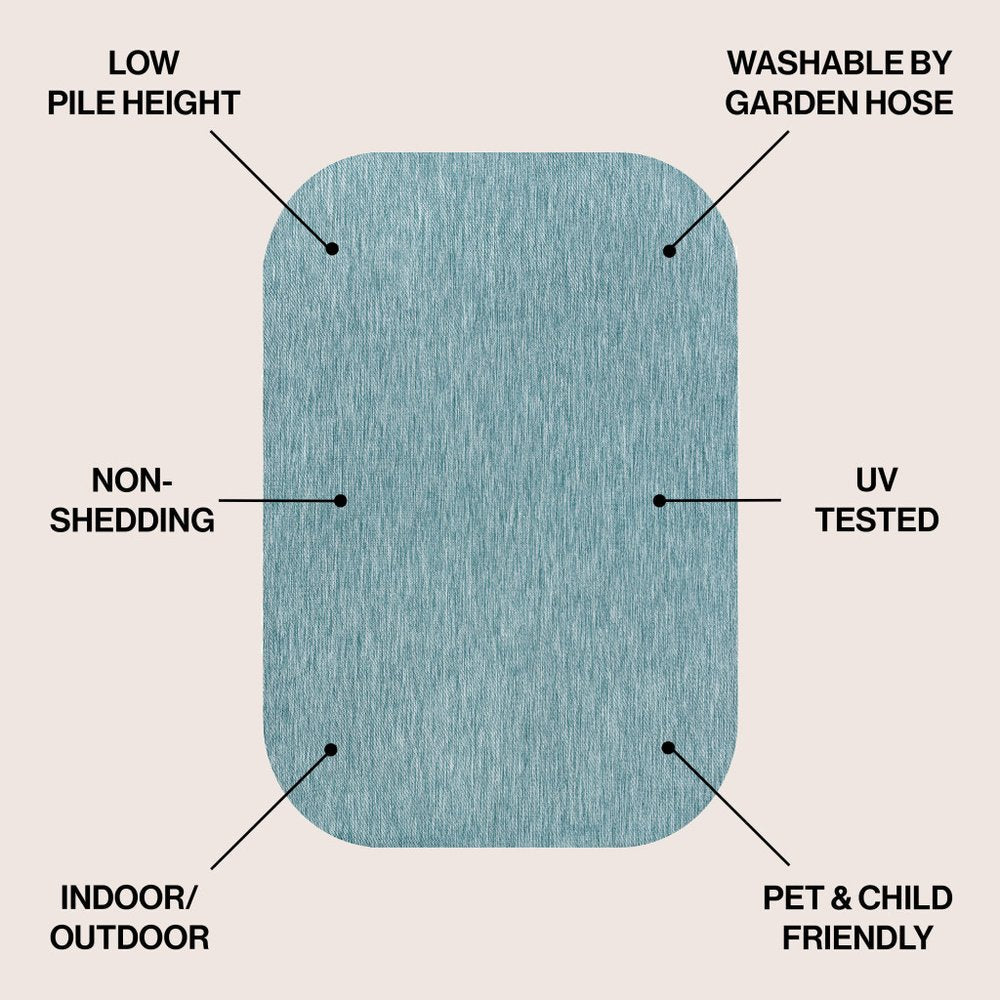 8' X 10' Turquoise Indoor Outdoor Area Rug — view 11