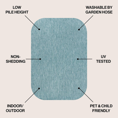 8' X 10' Turquoise Indoor Outdoor Area Rug HomeRoots