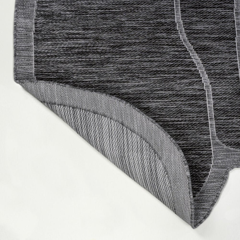 6' X 9' Dark Gray And Gray Medallion Indoor Outdoor Area Rug — view 2