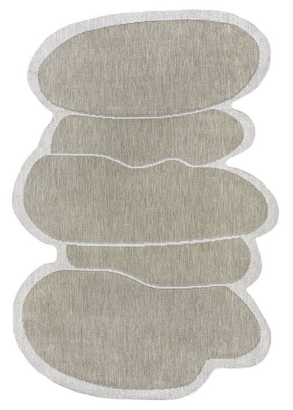 8' X 10' Beige And Cream Medallion Indoor Outdoor Area Rug