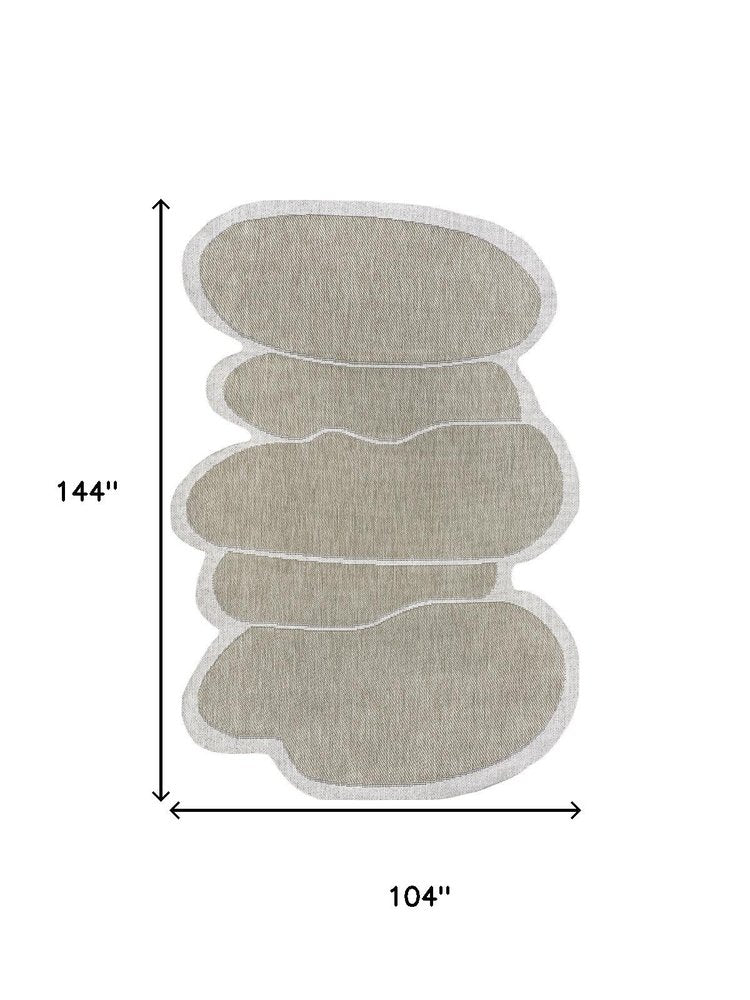 9' X 12' Beige And Cream Medallion Indoor Outdoor Area Rug — view 5