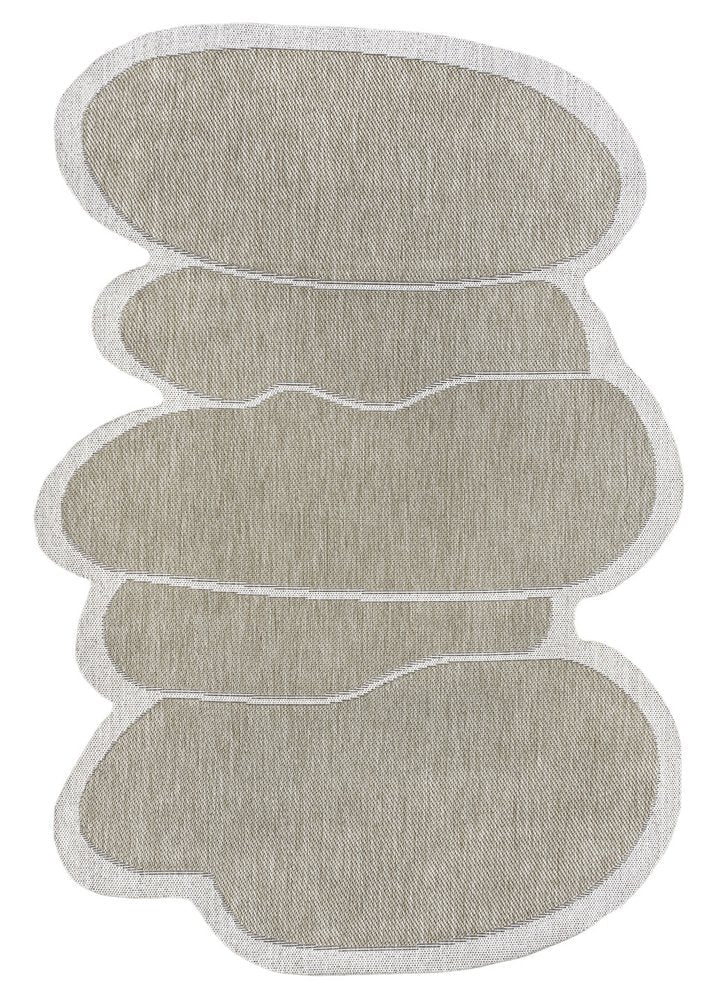 9' X 12' Beige And Cream Medallion Indoor Outdoor Area Rug — view 1
