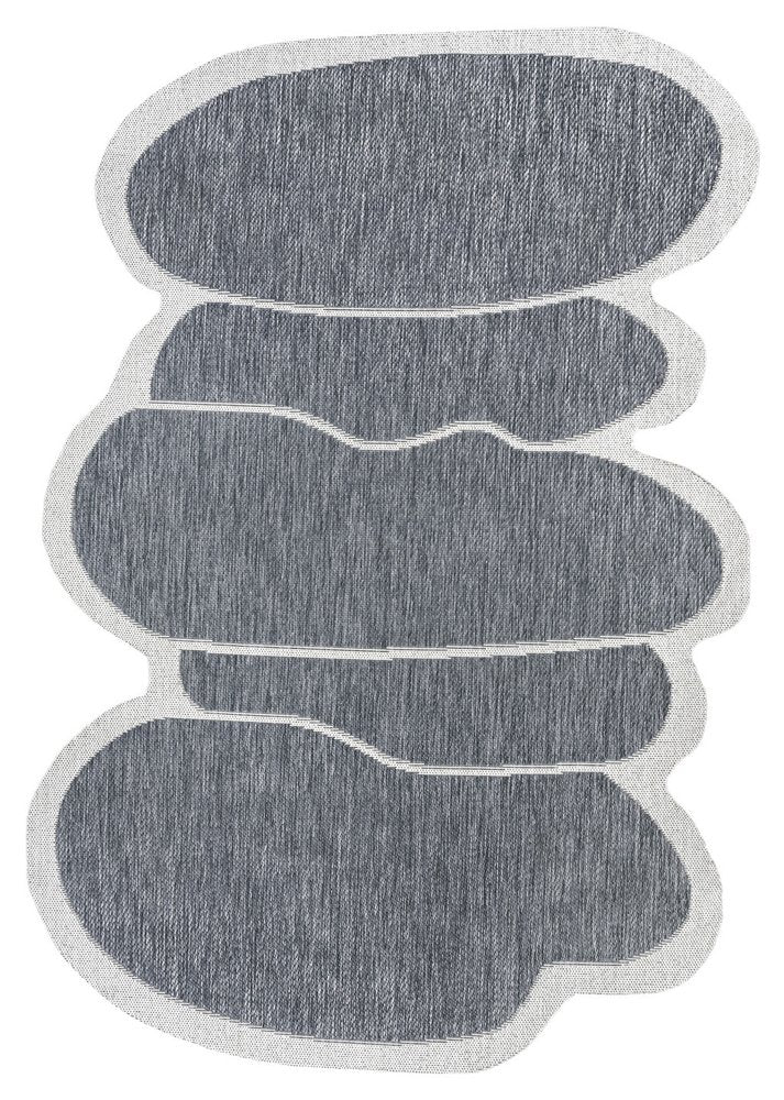 6' X 9' Blue And Cream Medallion Indoor Outdoor Area Rug