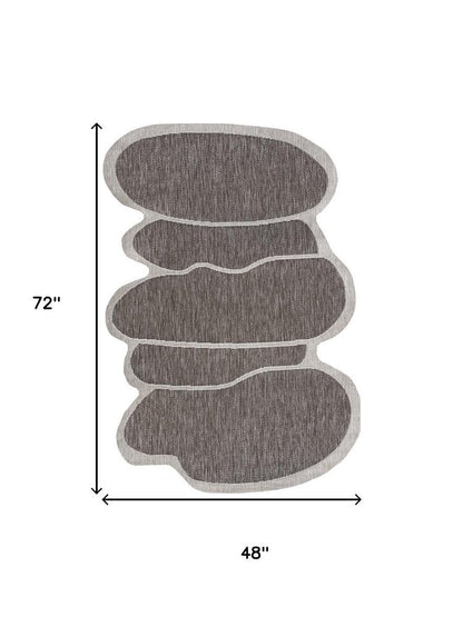 4' X 6' Light Brown And Beige Medallion Indoor Outdoor Area Rug HomeRoots