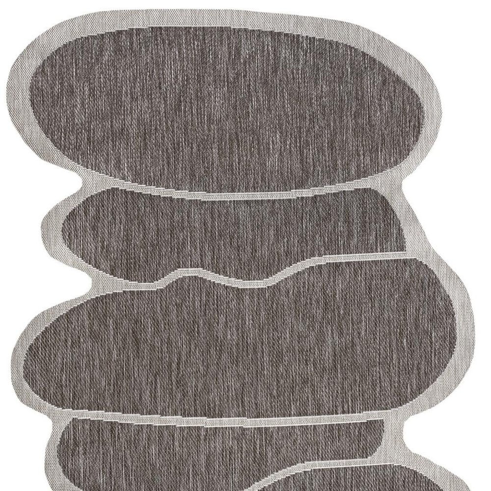 5' X 8' Light Brown And Beige Medallion Indoor Outdoor Area Rug — view 4