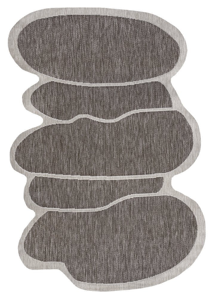 5' X 8' Light Brown And Beige Medallion Indoor Outdoor Area Rug — view 1