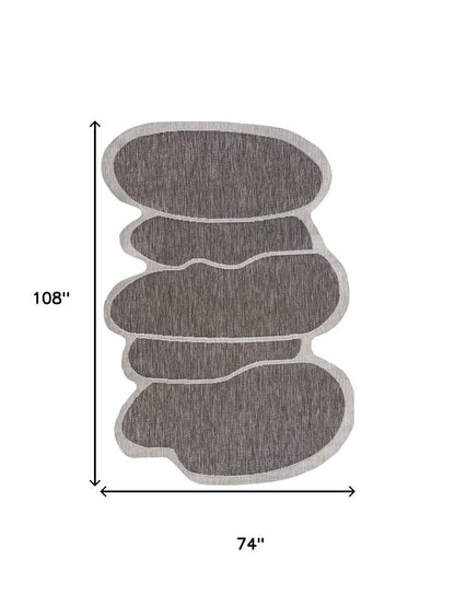 6' X 9' Light Brown And Beige Medallion Indoor Outdoor Area Rug HomeRoots