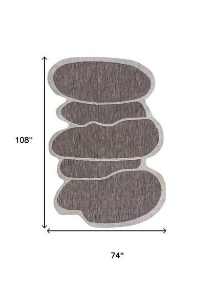 6' X 9' Light Brown And Beige Medallion Indoor Outdoor Area Rug