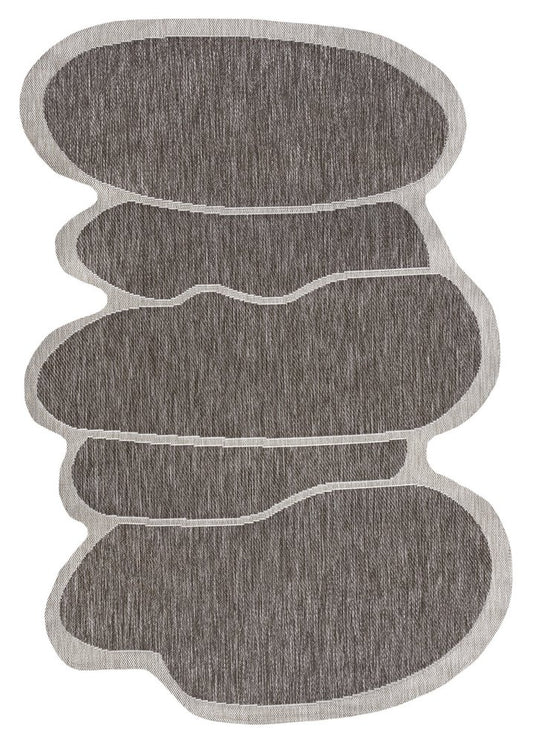 6' X 9' Light Brown And Beige Medallion Indoor Outdoor Area Rug