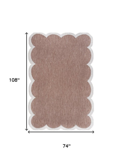 6' X 9' Rose And Cream Indoor Outdoor Area Rug HomeRoots