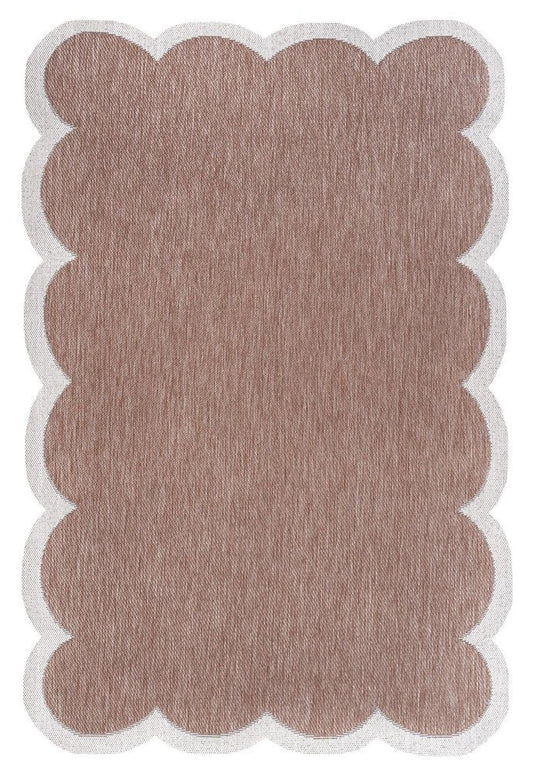 6' X 9' Rose And Cream Indoor Outdoor Area Rug