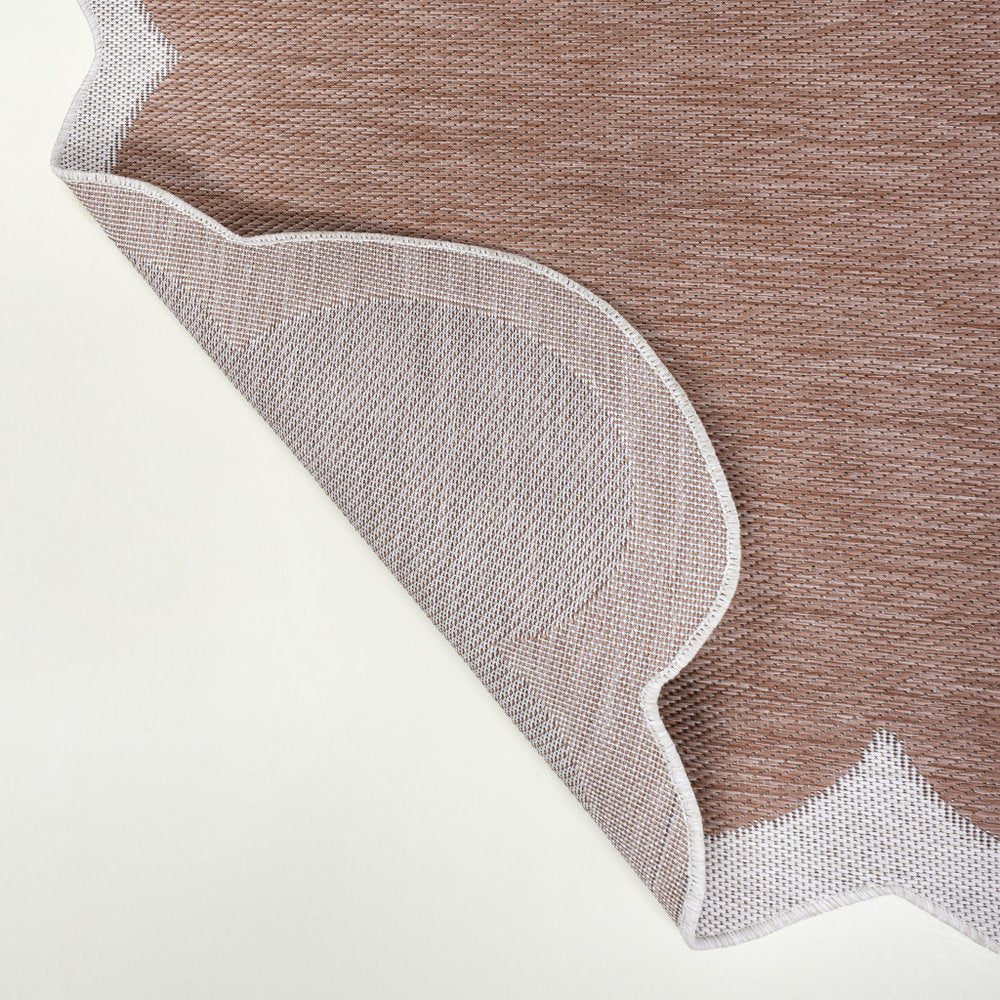 6' X 9' Rose And Cream Indoor Outdoor Area Rug HomeRoots