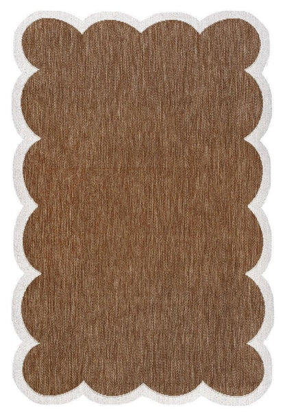 4' X 6' Terra Cotta And Cream Indoor Outdoor Area Rug HomeRoots