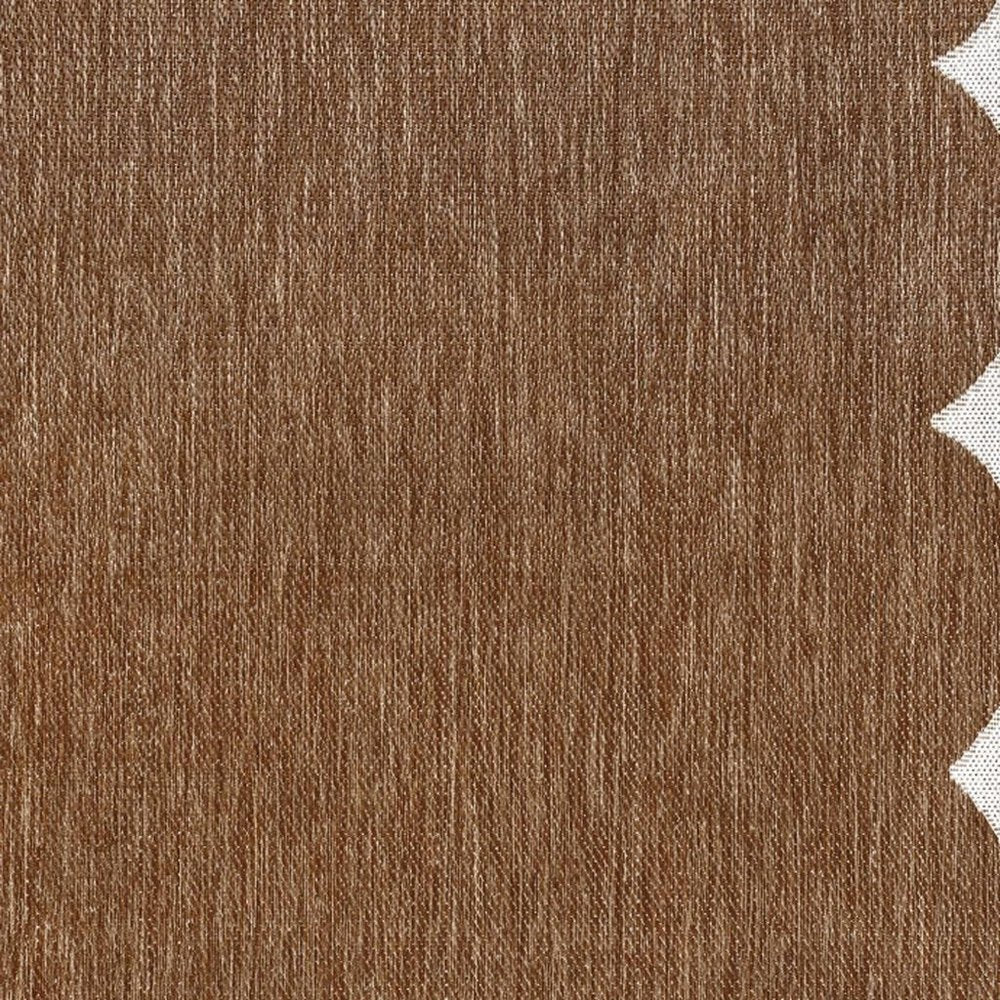6' X 9' Terra Cotta And Cream Indoor Outdoor Area Rug — view 3