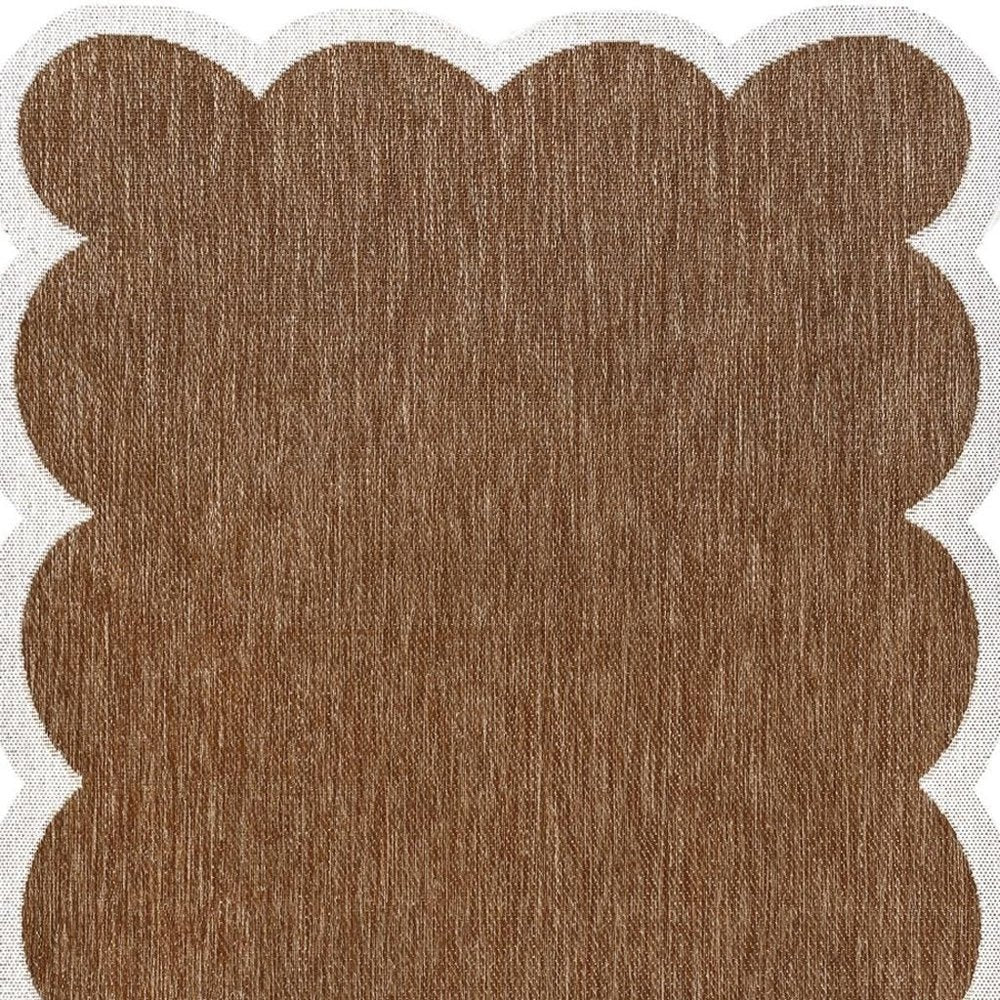 6' X 9' Terra Cotta And Cream Indoor Outdoor Area Rug — view 4