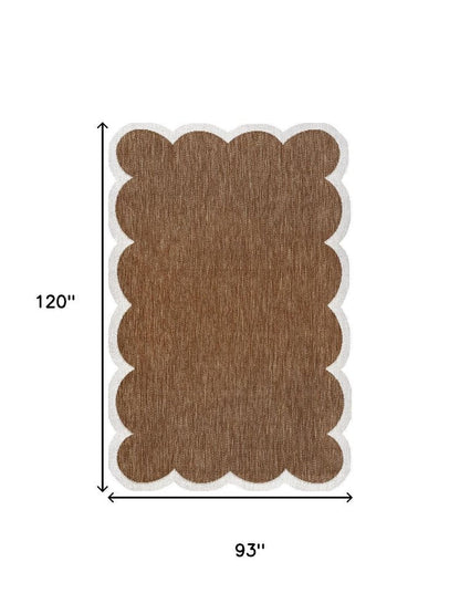 8' X 10' Terra Cotta And Cream Indoor Outdoor Area Rug HomeRoots