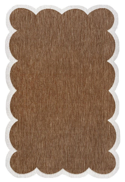 8' X 10' Terra Cotta And Cream Indoor Outdoor Area Rug