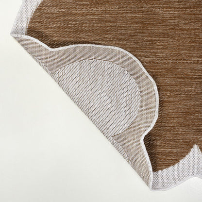 9' X 12' Terra Cotta And Cream Indoor Outdoor Area Rug HomeRoots
