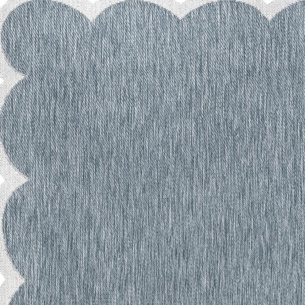 5' X 8' Turquoise And Cream Indoor Outdoor Area Rug — view 3