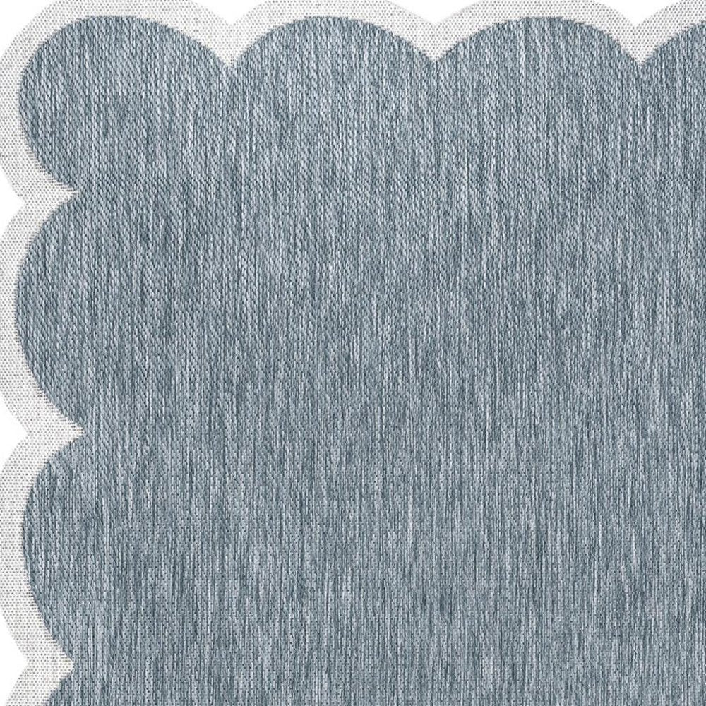 6' X 9' Turquoise And Cream Indoor Outdoor Area Rug — view 3