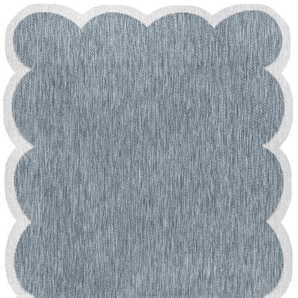 6' X 9' Turquoise And Cream Indoor Outdoor Area Rug HomeRoots