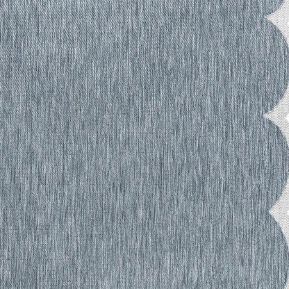 9' X 12' Turquoise And Cream Indoor Outdoor Area Rug