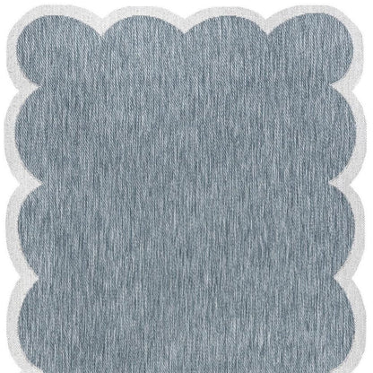 9' X 12' Turquoise And Cream Indoor Outdoor Area Rug HomeRoots